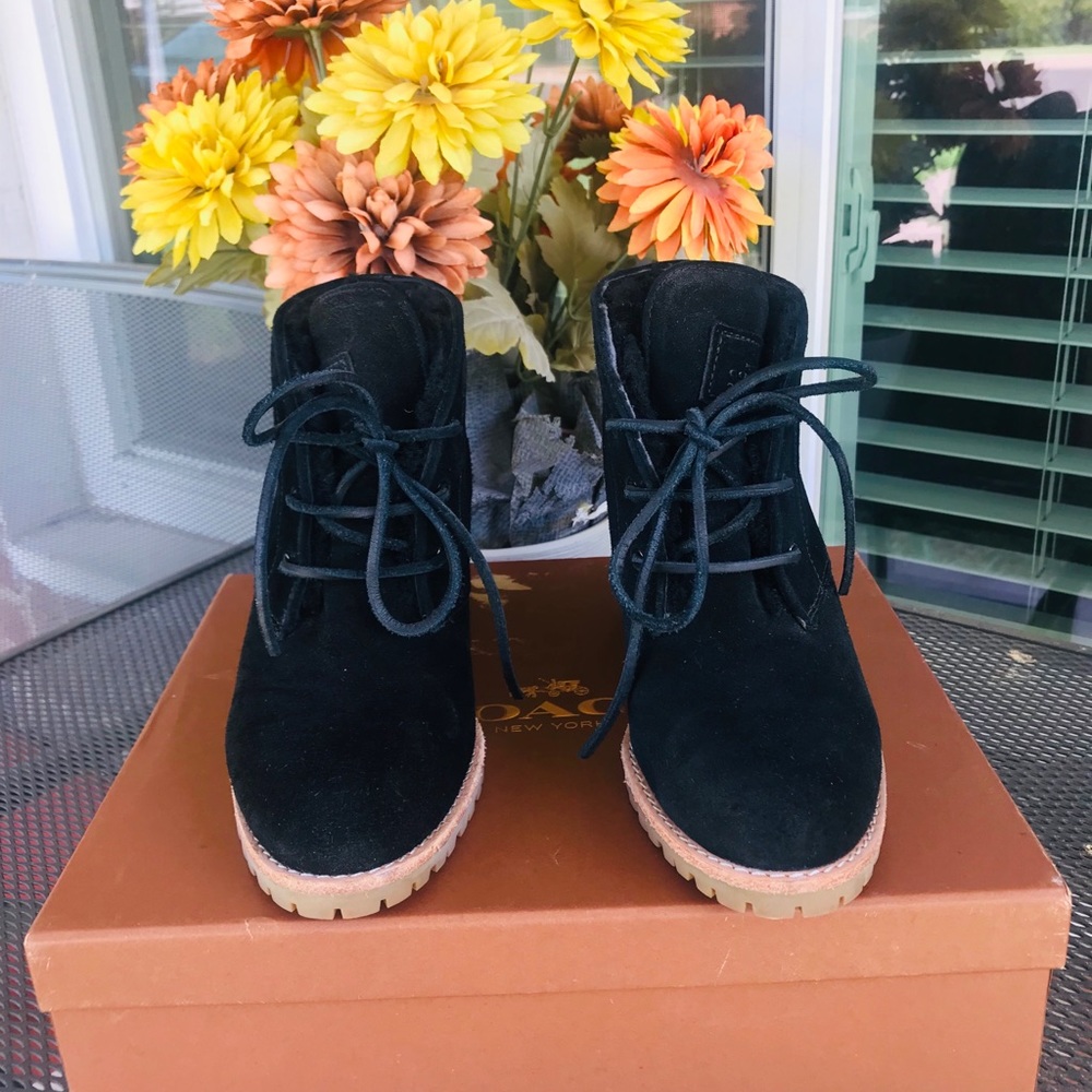 COACH Karson Suede Wedge Bootie